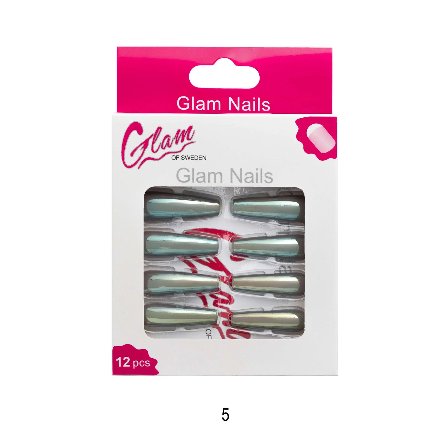 Ballerina false nails chrome - Glamofsweden