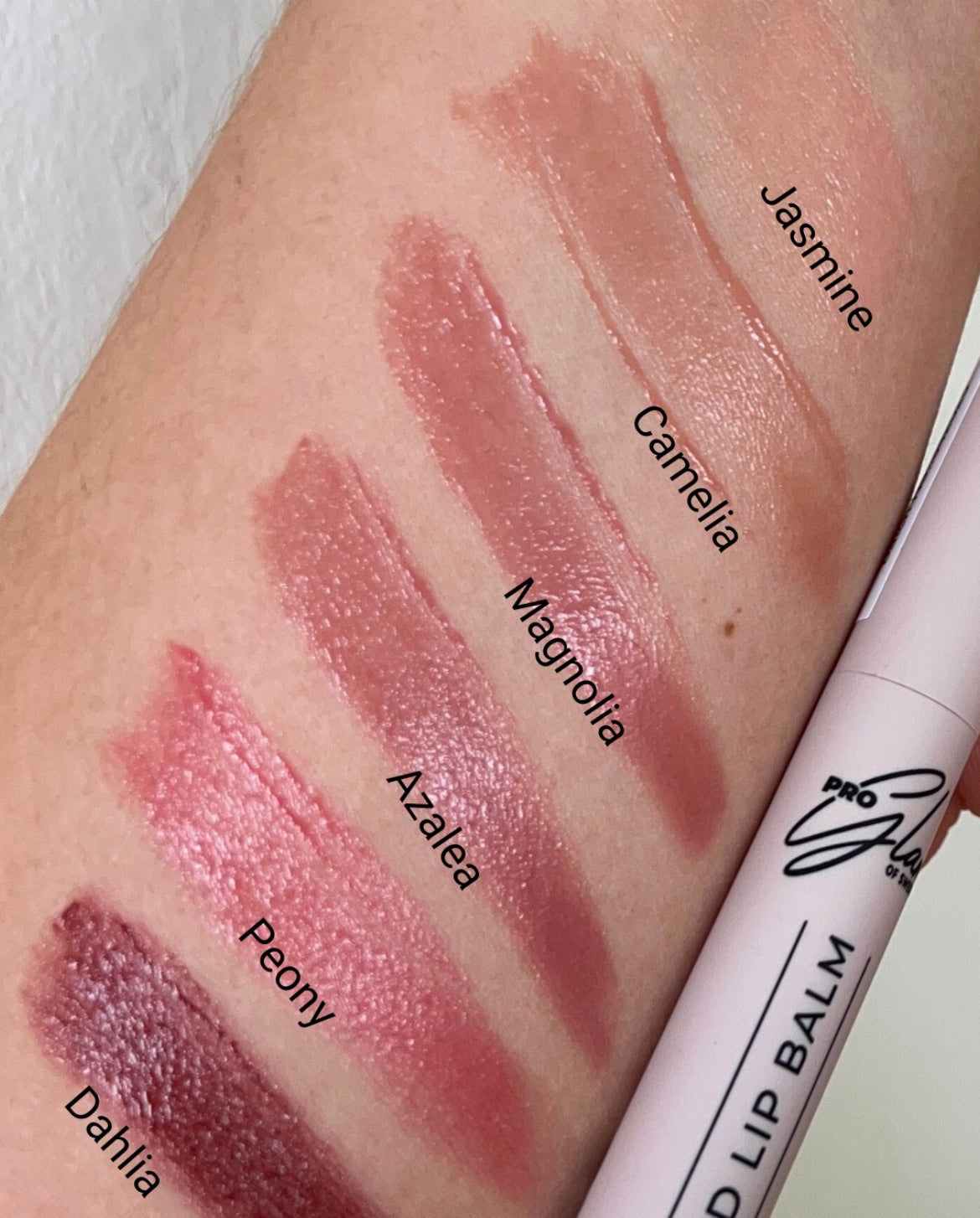 Swatches of Glam of Sweden Pro Colored lip balm
