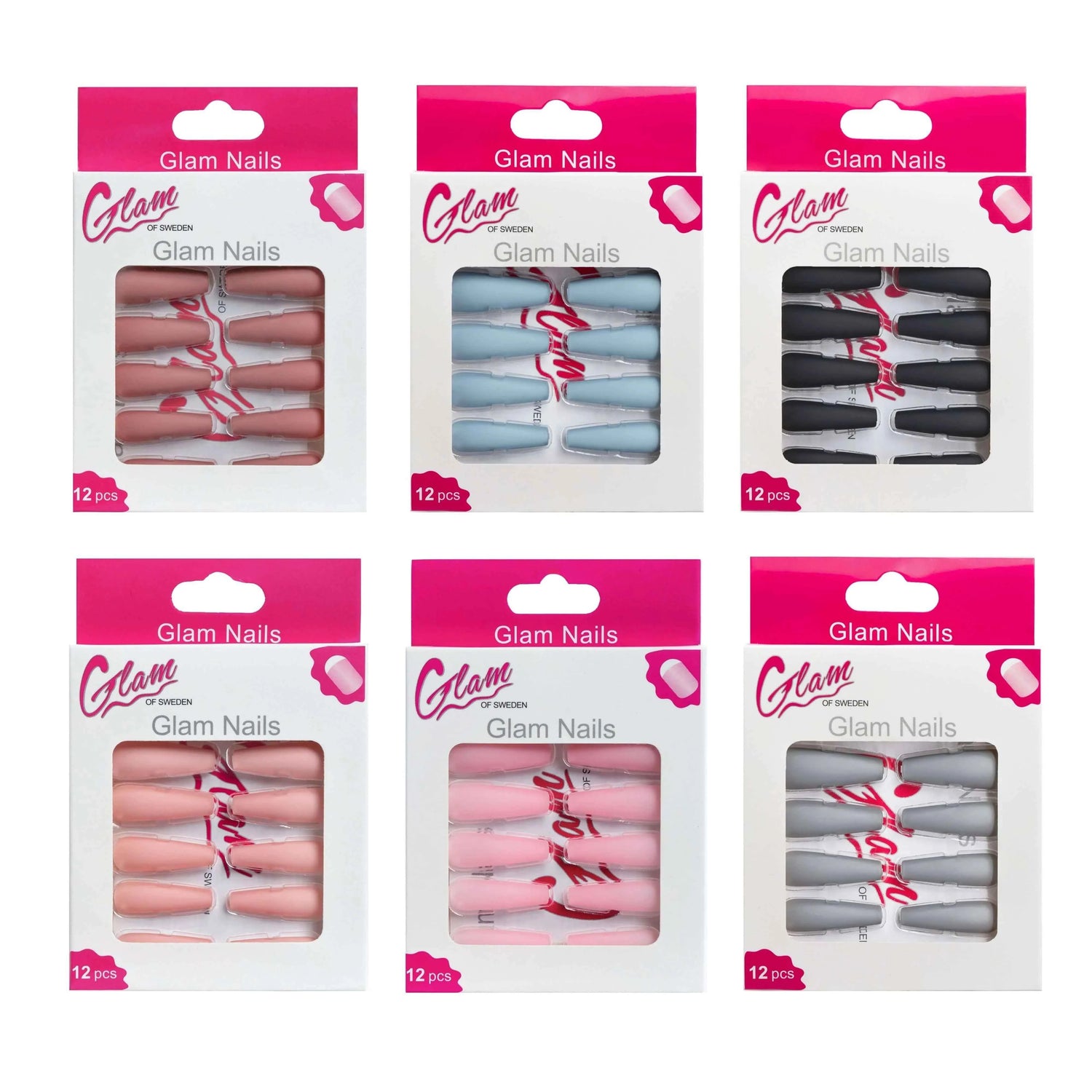 Ballerina false nails matte - Glamofsweden