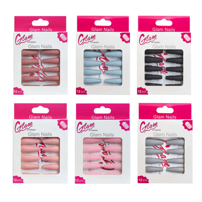 Ballerina false nails matte - Glamofsweden