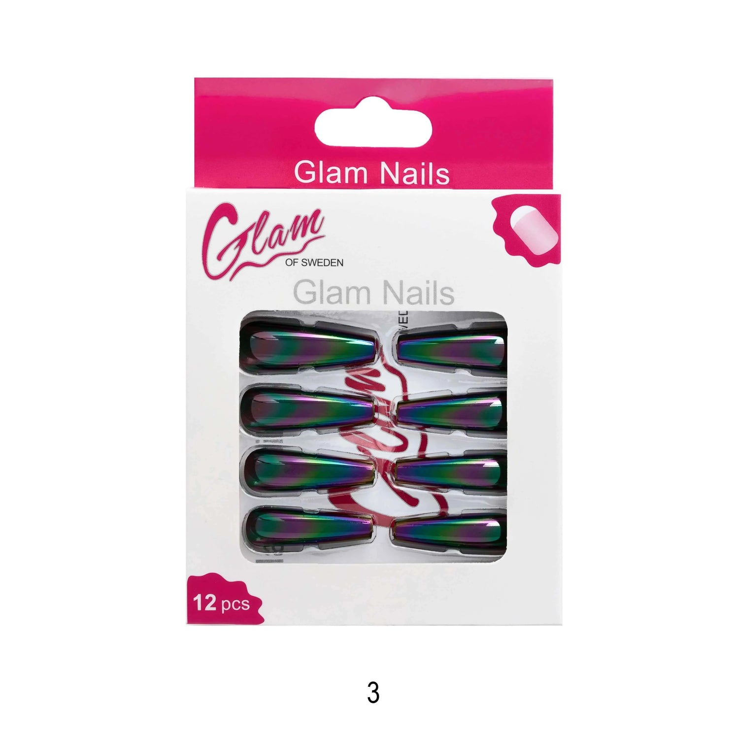 Ballerina false nails chrome - Glamofsweden