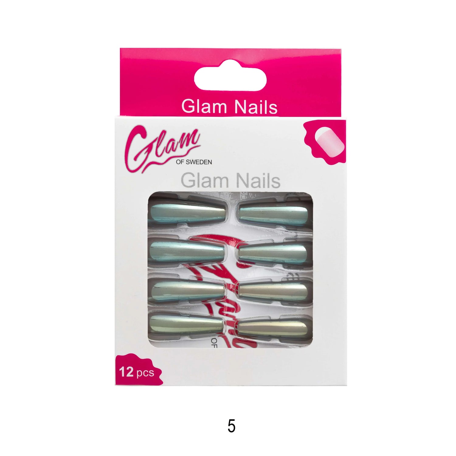 Ballerina false nails chrome - Glamofsweden