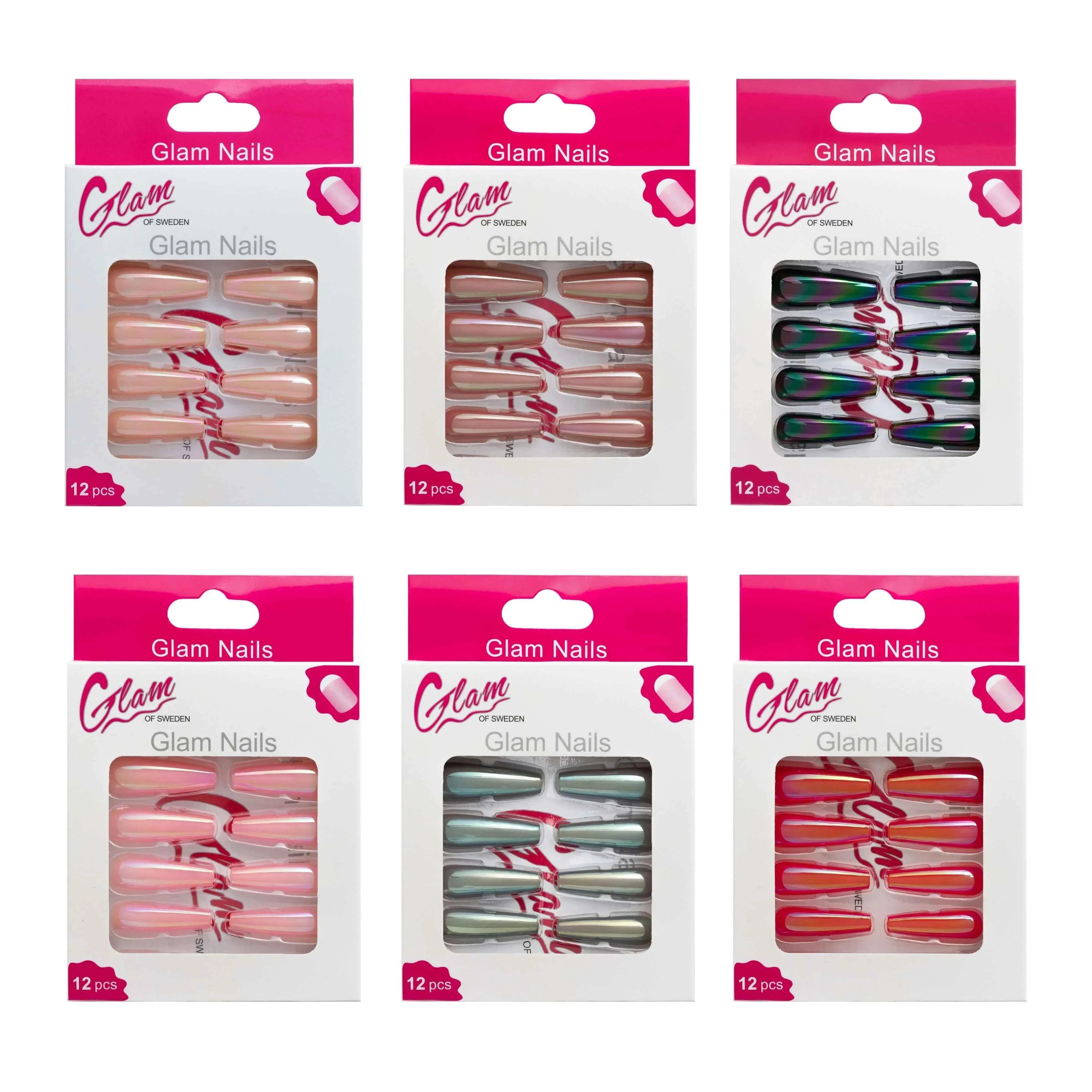 Ballerina false nails chrome - Glamofsweden
