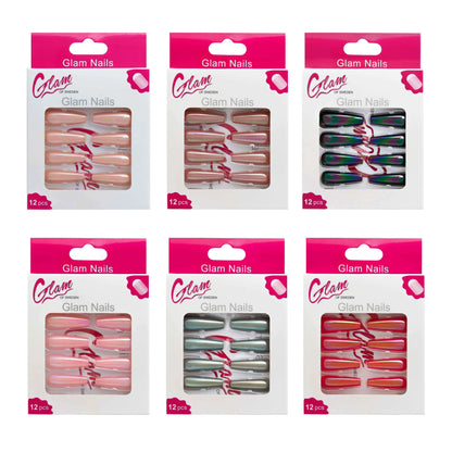 Ballerina false nails chrome - Glamofsweden