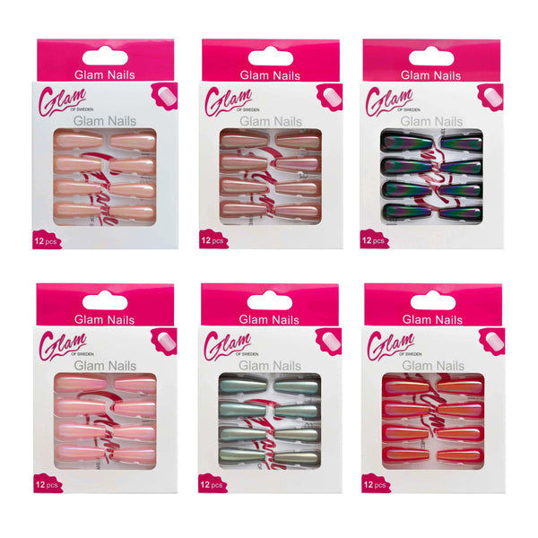 Ballerina false nails chrome - Glamofsweden