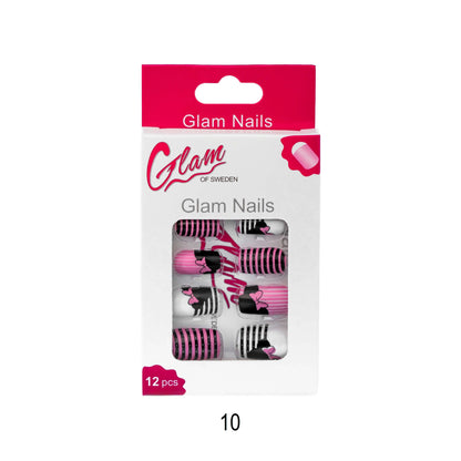 False nails patterned - Glamofsweden