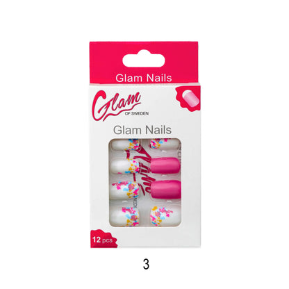 False nails patterned - Glamofsweden