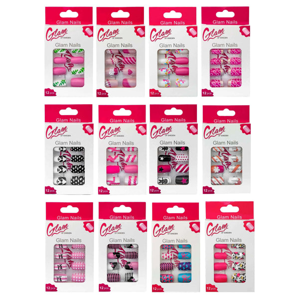 False nails patterned - Glamofsweden