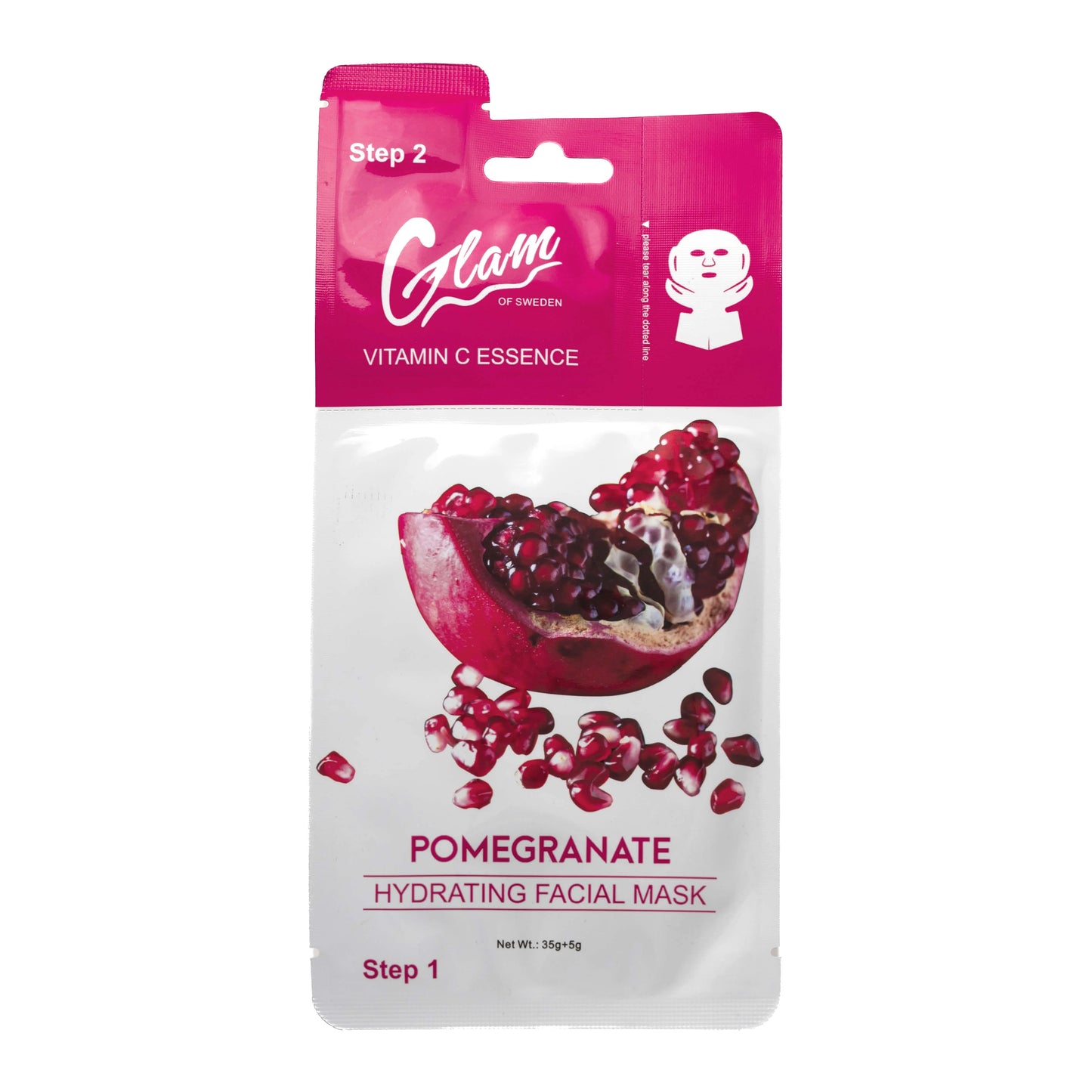 Pomegranate hydrating facial mask